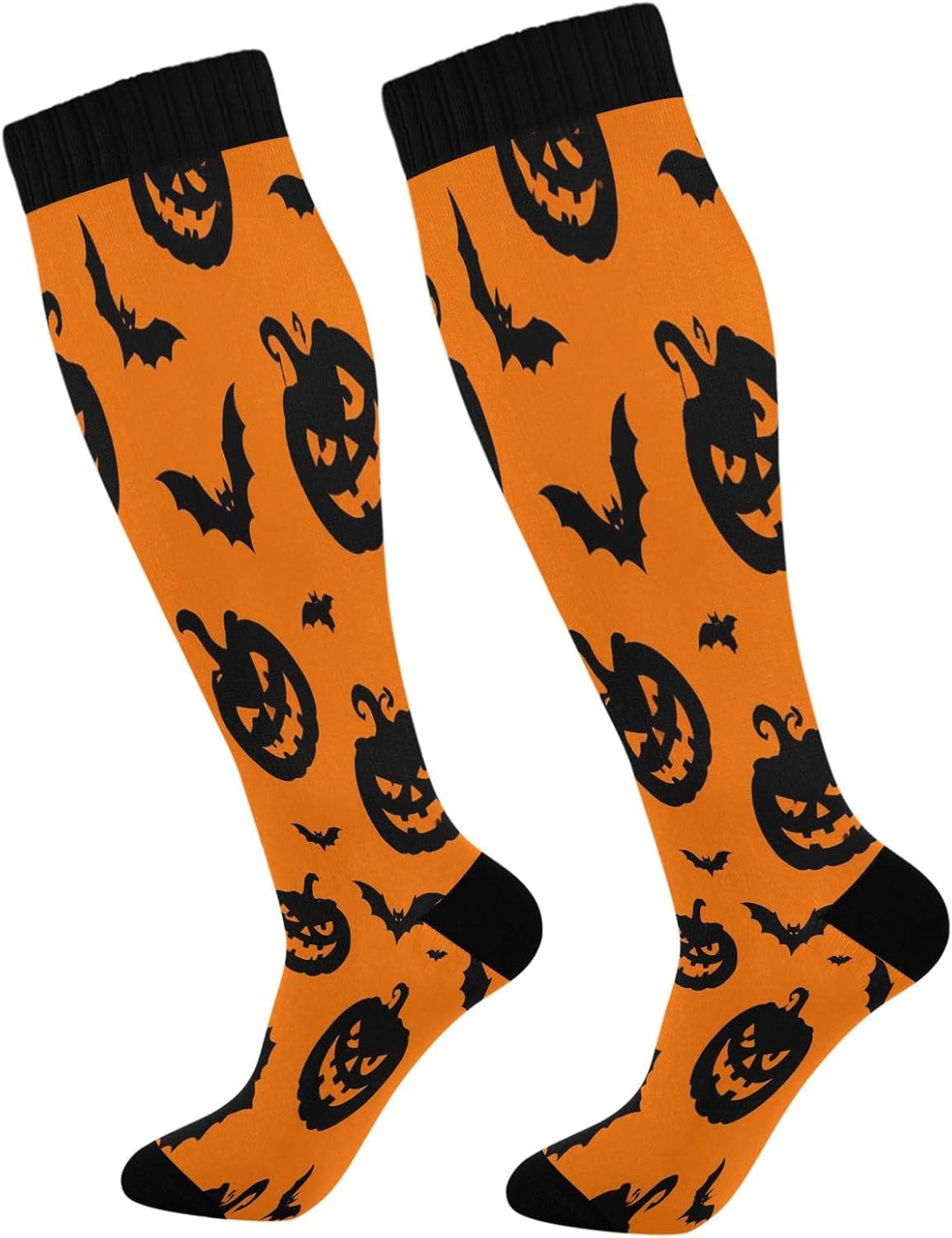 Knee High Sock Women - Spooky Pumpkins Compressiesokken voor dames heren