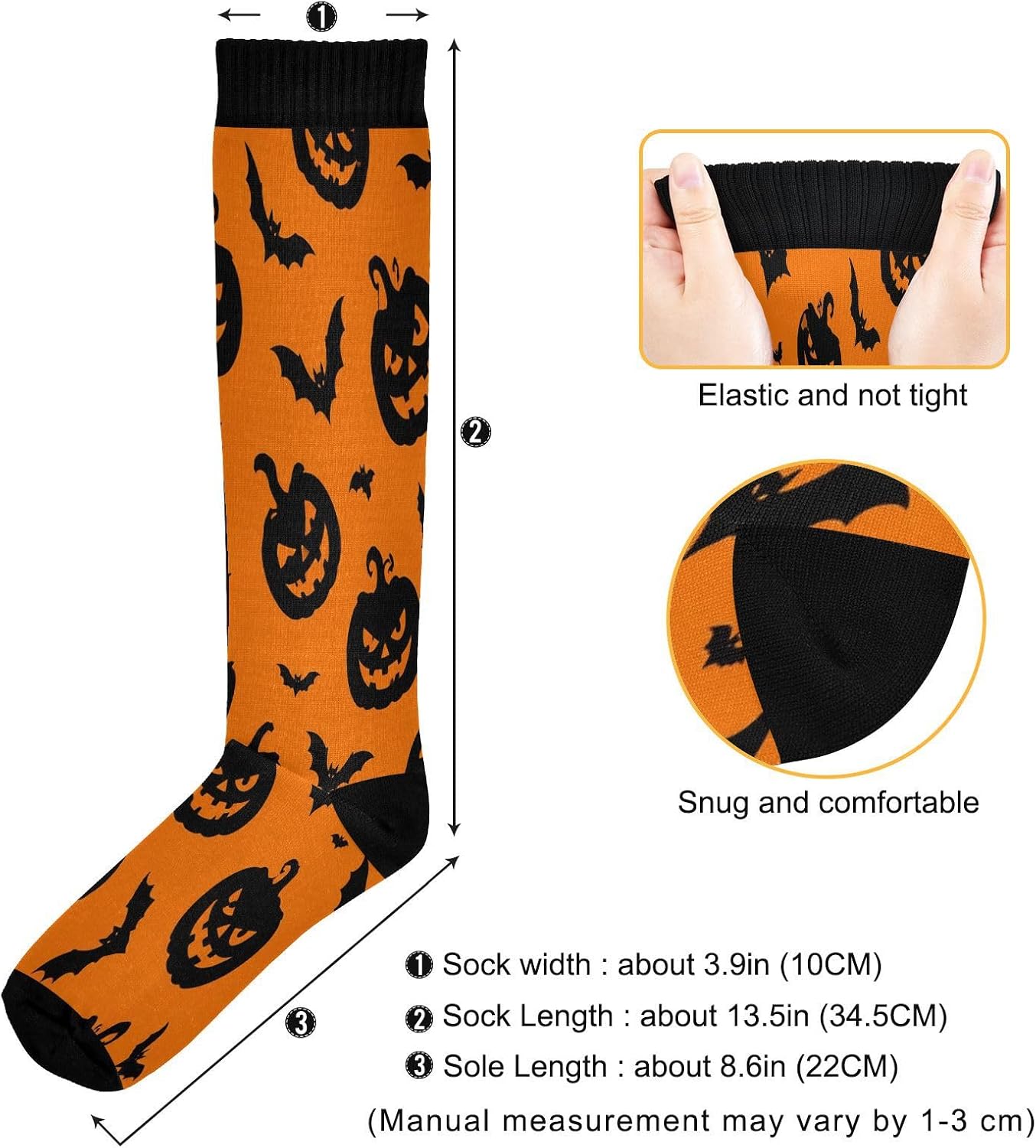 Spooky Pumpkins Compressiesokk - Knee High Sock Women recensie en prijs